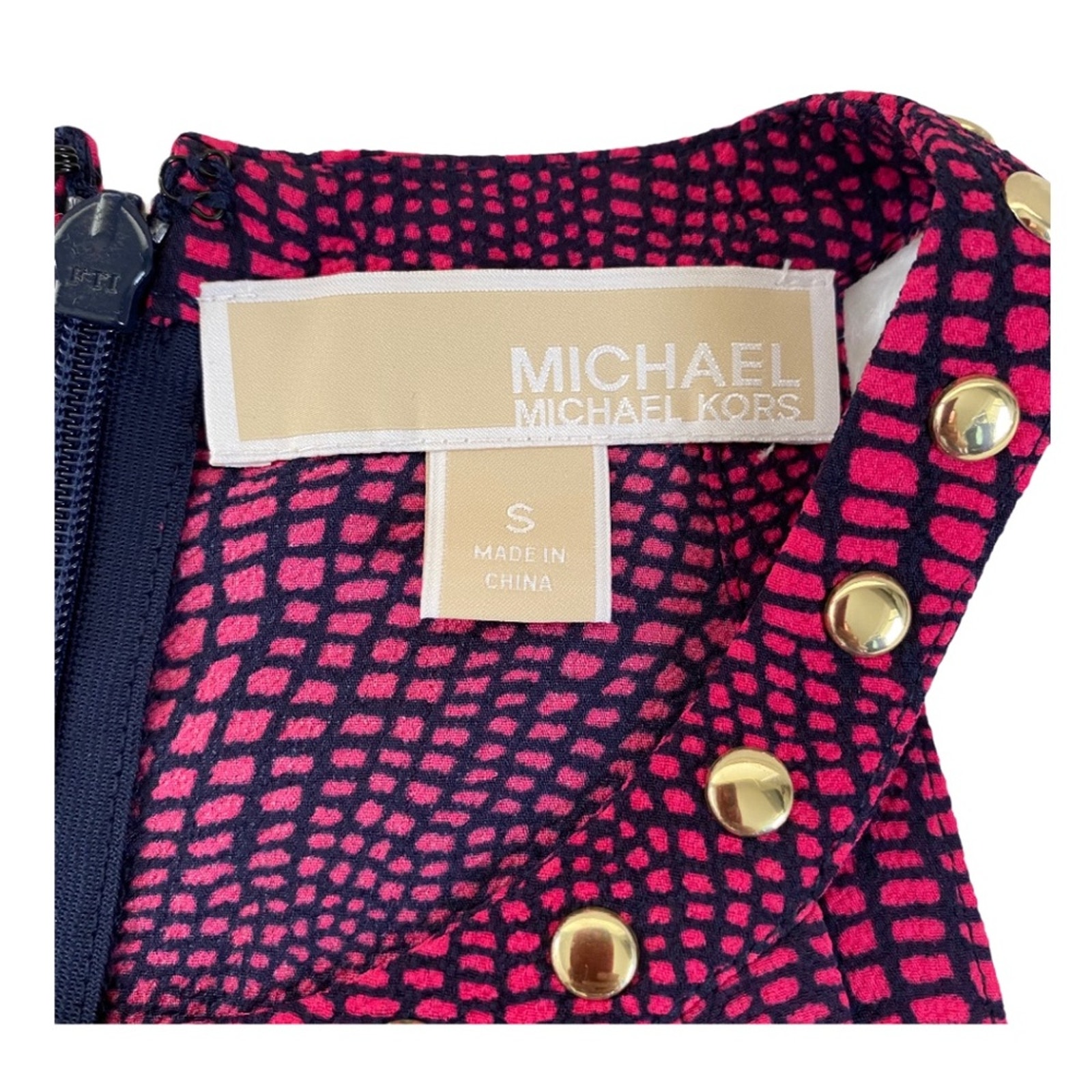 Michael Michael Kors Studded Halter Tank Top Pink & Blue Size Small